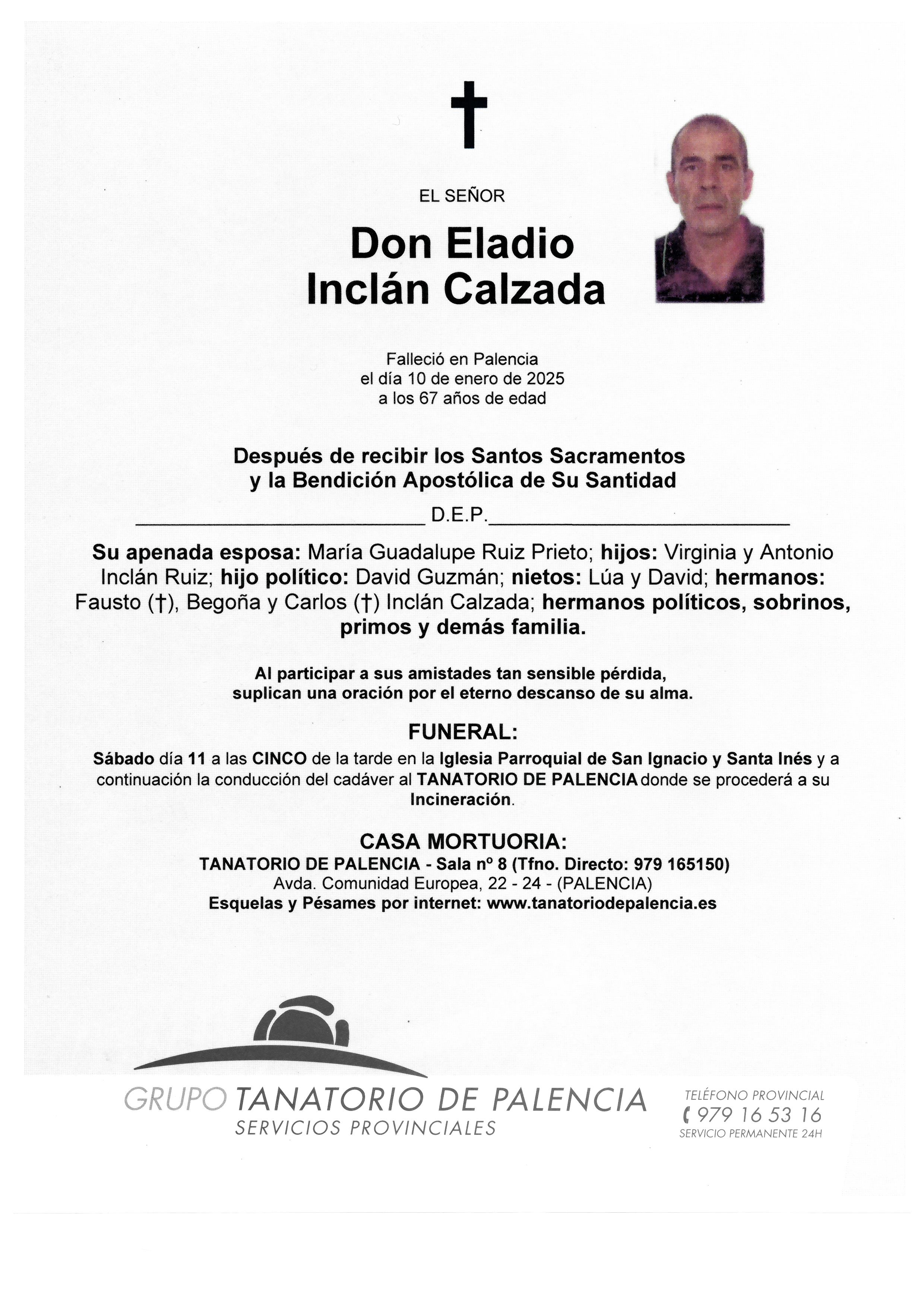 EL SEÑOR DON ELADIO INCLÁN CALZADA